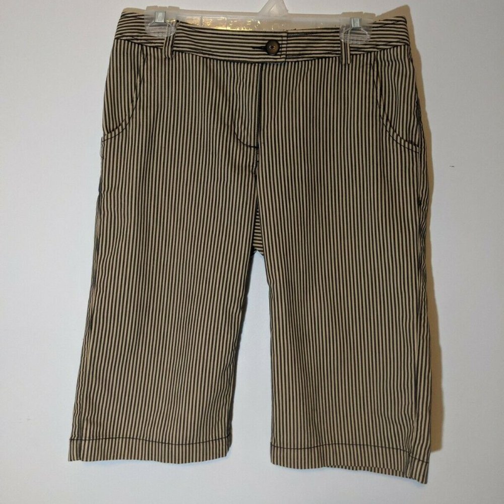 Vertical Striped Bermuda Shorts